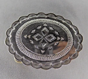 JERRY WERITO STERLING SILVER BELT BUCKLE VINTAGE NAVAJO - Picture 1 of 3