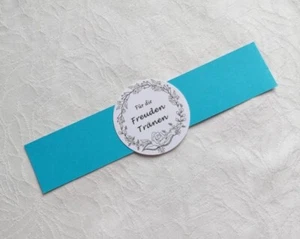 25 Banderolen DIY "Für die Freudentränen" blau/weiß Hochzeit/Vermählung - Bild 1 von 4