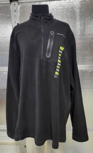 Eddie Bauer - L - Giacca in pile da uomo - nero - cerniera 1/4 - Nuova con etichette - Foto 1 di 6