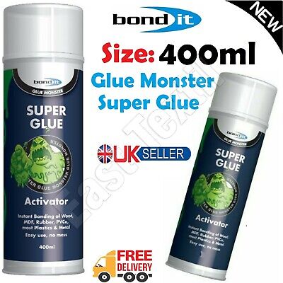 400ml Glue Monster Super Glue Activator Aerosol Fast Setting DIY Adhesive Bondit • 6.89£