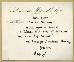 Édouard Herriot (1872-1957) - Homme d'État français - Carte autographe signée - Foto 1 di 1