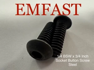 1/4 BSW x 3/4 inch socket head button screw steel dome whitworth - Picture 1 of 4