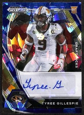 2021 Prizm Draft Picks Tyree Gillespie #DPA-TGI Blue Ice Prizm 19/75 Auto - Image 1 of 2