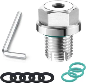Kit de reparación de rosca de cárter de aceite autorroscante tapón de drenaje de gran tamaño y llave hexagonal - Imagen 1 de 23