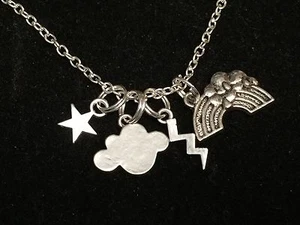 Rainbow Lightning Star Cloud Charm 18" Necklace - Bild 1 von 2