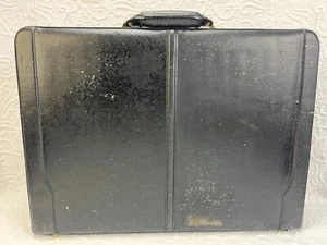 Monarch Black Bonded Leather Expandable Briefcase Attache with Combination Lock - Picture 1 of 8