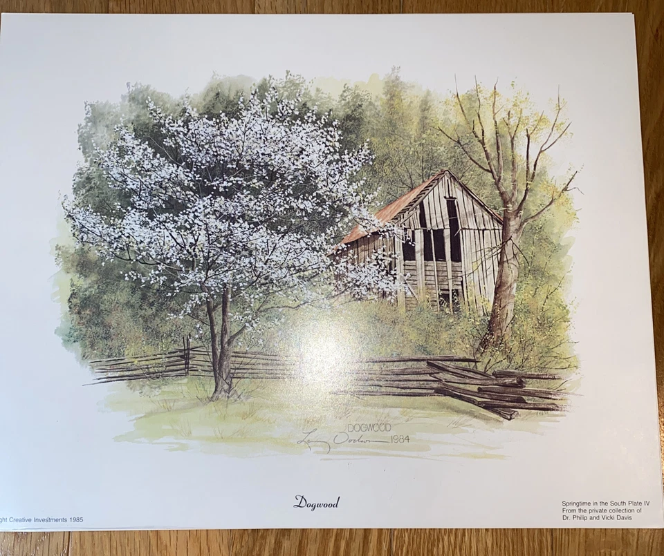 Larry Dodson 4 impresiones 1984 con firma original Dogwood, Azaleas y etc. Foto 1 de 4