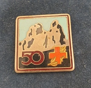 RUSSIA Red Cross Mountain Rescue Service 50 years  pin badge - Picture 1 of 12