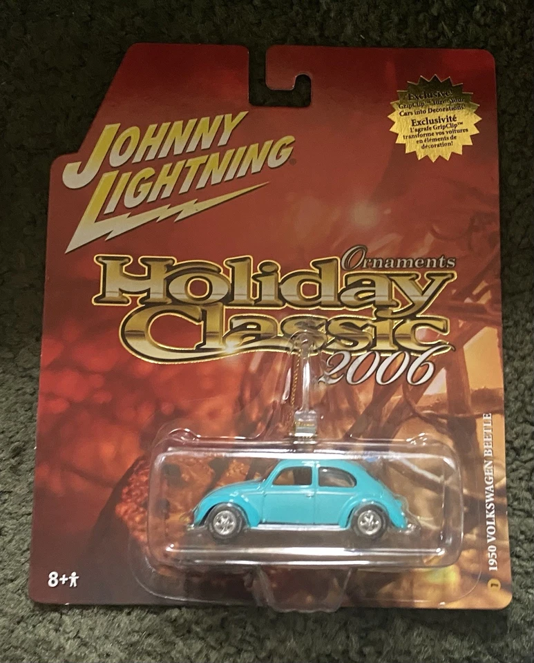 Johnny Lightning 2006 adorno clásico de vacaciones 1950 Volkswagen bebé escarabajo azul Foto 1 de 1