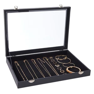 Pequeña caja de exhibición de joyas de terciopelo para anillos, pulseras, collares, venta al por menor - Imagen 1 de 9
