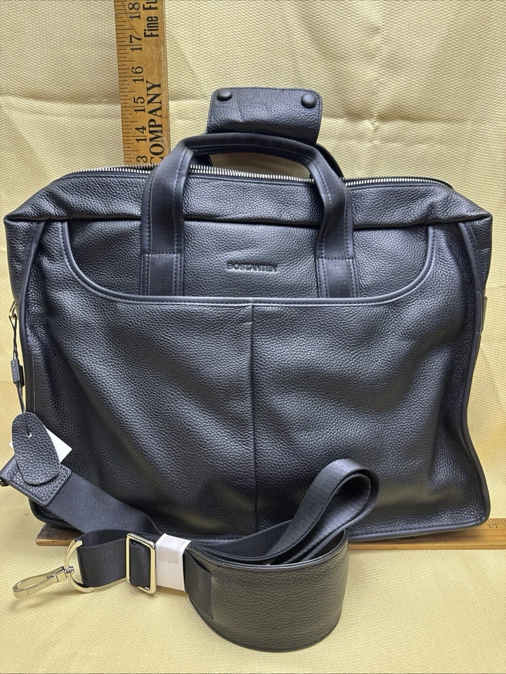 BOSTANTEN - Bolso de Hombro Mensajero/Cuero Guijarro Negro  Foto 1 de 4