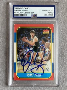 BOSTON CELTICS- DANNY AINGE AUTOGRAPH 1986 FLEER RC ROOKIE CARD #4 PSA SLAB 739 - Picture 1 of 2