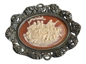 1950s Rosetta Chariot Cameo Brass Frame By Burwood Products Vintage - Picture 1 of 5
