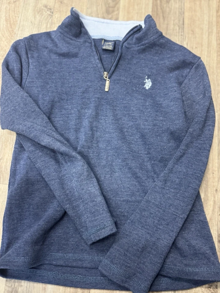 Polo Assn. Quarter Zip Mock Neck Pullover Sweatshirt Blue Boy’s L14/16U.S. - Image 1 of 4
