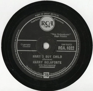 HARRY BELAFONTE CHRISTMAS 78 - MARY'S BOY CHILD - EDEN WAS JUST LIKE THIS - EX - Bild 1 von 3