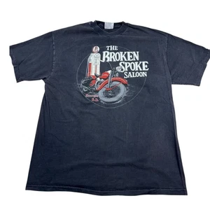 Hanes The Broken Spoke Saloon Motorrad Rallye T-Shirt Herren Large L schwarz USA - Bild 1 von 11