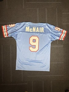 Steve McNair Houston Oilers Champion Jersey Adult Size 44 Large Vintage NFL Blue - Picture 1 of 9
