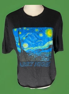Vincent Van Gogh Starry Night T-Shirt: Cropped Top, Size Large, Philcos - Picture 1 of 4