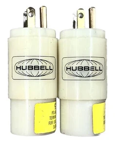 2 NOS TWIST-LOCK HBL7565C 3-POLE 3 WIRE  PLUG CONNECTOR  10A-250V 15A-125V - Picture 1 of 3