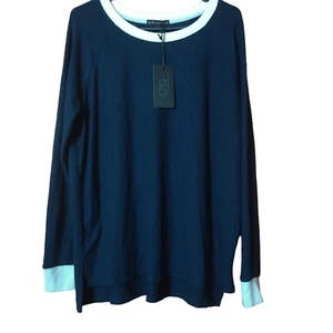 Suéter Pullover Gibson Look Para Mujer Grande Manga Larga Azul Informal Clásico NUEVO - Imagen 1 de 4