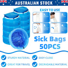 50pcs Vomit Bags Emesis Calibrated 1.5 Litre Infection Control Secure Tie Hdpe