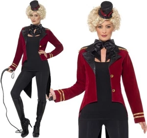 Ladies Ringmaster Tailcoat Fancy Dress Costume Showman Cabaret Outfit Smiffys - Picture 1 of 7