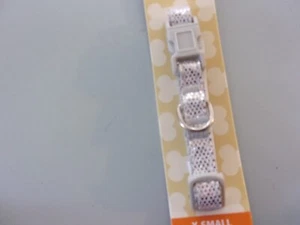 Cuello de perro Simply Simply Brillo plateado brillante 6-9"" nuevo juguete xxs taza de té cachorro - Imagen 1 de 2