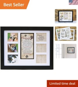 11x14 Pet Loss Collage Frame with Engravable Plaque and Poetry, Black Glossy - Picture 1 of 10