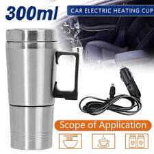 12V Heating Cup Kettle Stainless Steel Travel Car Van Tea Coffee Mug Maker Flask