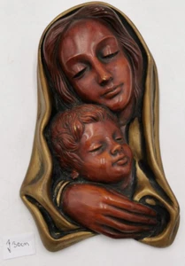 Achatit Raumkunst - Wandmaske Mutter m. Kind Germany alt antik vintage - Bild 1 von 6