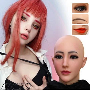 Máscara facial completa realista de silicona para mujer para disfraz travesti cosplay - Imagen 1 de 28