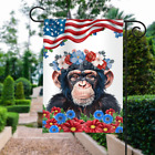 Monkey Patriotic Garden Flag, Love monkey 4th of July Day Independence Day flag