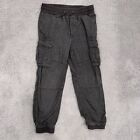 Gap Pants Youth Medium Black Lined Pull On Dress Pants W Cargo Pockets Gray