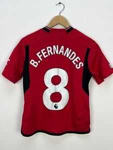 Manchester United 2023/24 Home Shirt Soccer Jersey B.Fernandes #8 Boys Sz 13-14Y - Picture 1 of 7