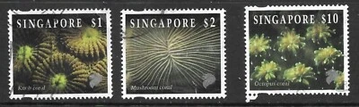 Singapore, 1994 -  Reef Life - Series One,  $1, $2 and $10 Questa Printing -Used - Image 1 of 2