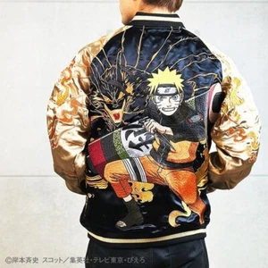 Chaqueta NARUTO Karakuri Tamashii x Naruto Satén Sukajan Reversible Negra Talla XL - Imagen 1 de 14