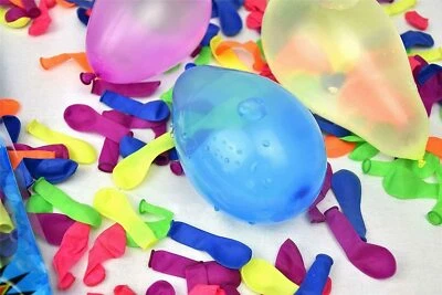 AQUA SHOT WATER BOMBS 100 x BALLOONS GARDEN SUMMER FUN + FILLING NOZZLE UK Seller & Stock