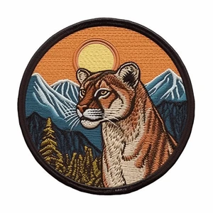 Parche de león de montaña apliques para planchar, insignia de animales salvajes, grandes gatos rugientes - Imagen 1 de 12