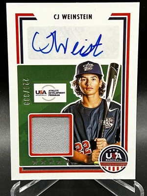 2022 Panini Stars & Stripes - CJ Weinstein - Patch Auto /399 - Image 1 of 2