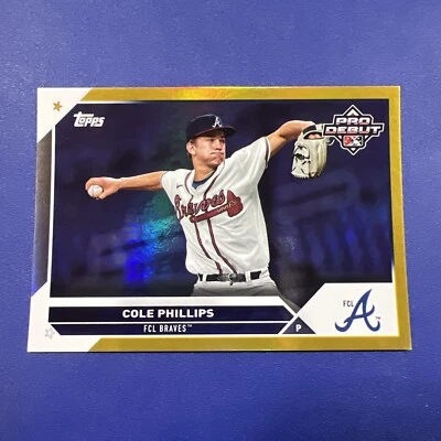 Cole Phillips 2023 Topps Pro Debut Chrome Gold Refractor 48 /50 PDC-88 - Image 1 of 3