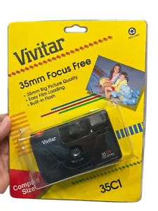 Vivitar 35mm Focus Free Camera 35C1 Big Picture Quality Built in Flash BIN3 - Picture 1 of 6