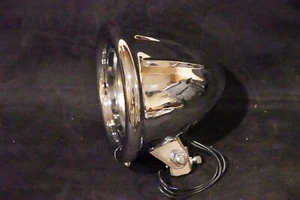 Custom Chrome Ribbed 4 1/2" Headlight For Harley Dyna Sportster Chopper Bobber - Picture 1 of 7
