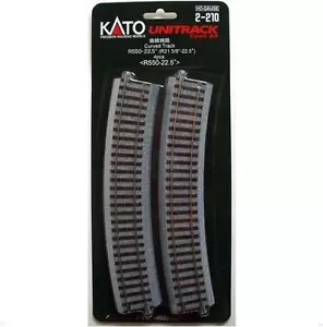 Kato 2-210 Rail Courbe / Curve Track R550 22.5° 4pcs - HO - Picture 1 of 1
