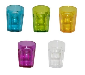 Shot Glass Shot Short Hard Plastic Reusable Camping Free Choice of Colour - Picture 1 of 11