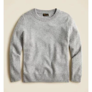 J. Crew Kids Cashmere Crewneck Sweater Gray Classic Girls Medium Age 8-9 NWT - Picture 1 of 11