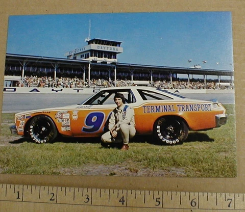 Darrell Waltrip 1974-75 Chevy TERMINAL TRANSPORT vtg old Nascar racing postcard Cover