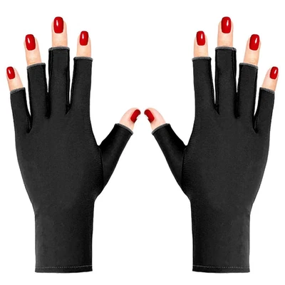 Guantes UV Pimoys para manicuras de gel UPF50+ guantes de protección contra la luz UV sin dedos  Foto 1 de 4