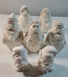 Wee Crafts Juego de 5 Papá Noel de Poliyeso Roly y 2 Elfos para Pintura Años 90 - Imagen 1 de 5