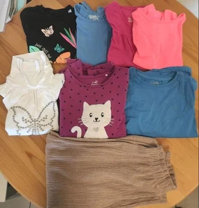 8 für 6€ Mädchen 122 Hose Shirt Pullover T-Shirt Langarm Kurzarm Kleiderpaket - Bild 1 von 7