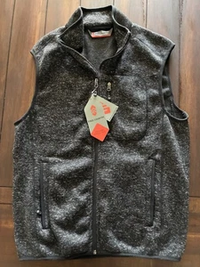 Free Country Men's M Full Zip Heathered Black Fleece Vest Outdoor NWT - Picture 1 of 8